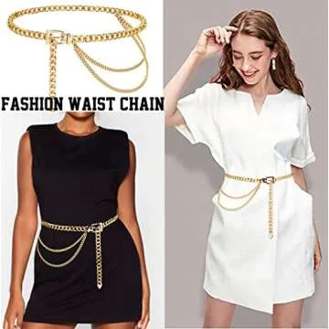 Suyi Gold Chain Belt for Women – Stylish 110CM Waist Accessory