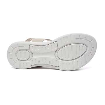 Bernal Women's Fashion Walking Sandals Comfortable Breathable Sandals Adjustable Athletic Sport Shoes for Outdoors(Beige1 5)