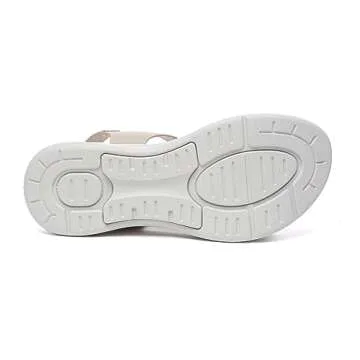 Bernal Women's Fashion Walking Sandals Comfortable Breathable Sandals Adjustable Athletic Sport Shoes for Outdoors(Beige1 5)