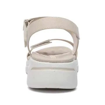 Bernal Women's Fashion Walking Sandals Comfortable Breathable Sandals Adjustable Athletic Sport Shoes for Outdoors(Beige1 5)