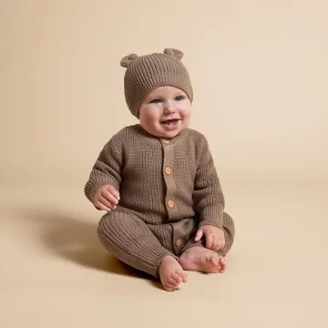 Stylish Modern Moments Baby Sweater Romper & Hat Set