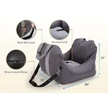 PET AWESOME Dog Car Seat, Puppy Booster Seat, Travel Carrier Bed for Small and Medium Pets