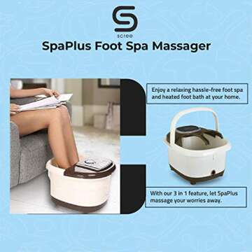 SpaPlus FootSpa Massager with Soak Salt for Stress Relief - with Foot Massage Rollers - Foot Care - ...