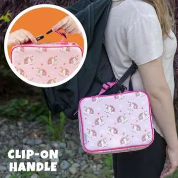 Bentology Lunch Box for Girls- Kids Insulated, Durable Unicorn Lunchbox Tote Bag Fits Bento Boxes, Jars & Bottles- Reusable School Lunch Sleeve Keeps Food Hotter or Colder Longer- Back To School