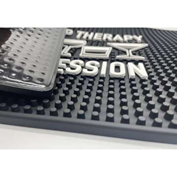 Group Therapy is In Session 17.7" x 11.8" Funny Bar Spill Mat Rail Countertop Accessory Home Pub Decor Slip Resistant Durable Thick Bar Covering for Craft Brewery Kitchen Cafe and Restaurant Accessory