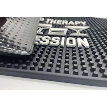 Group Therapy is In Session 17.7" x 11.8" Funny Bar Spill Mat Rail Countertop Accessory Home Pub Decor Slip Resistant Durable Thick Bar Covering for Craft Brewery Kitchen Cafe and Restaurant Accessory