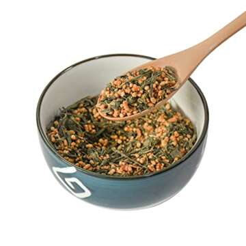 TIAN HU SHAN Genmaicha Green Tea with Roasted Rice, Low Caffeine Genmaicha Tea Loose Leaf 8 Ounce / 226g (Pack of 1)