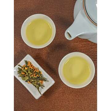 TIAN HU SHAN Genmaicha Green Tea with Roasted Rice, Low Caffeine Genmaicha Tea Loose Leaf 8 Ounce / 226g (Pack of 1)
