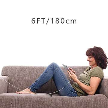 [ MFi Certified ] 5Pack 6ft iPhone Charger Cable, Long Lightning Cable 6 Foot, High Fast 6 Feet iPhone Charging Cable Cord Connector for iPhone 12 Mini 12 Pro Max 11 Pro MAX XS Xr X 6 AirPods