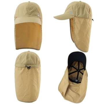 TOP-EX Summer Baseball Cap with Neck Shade for Outdoor