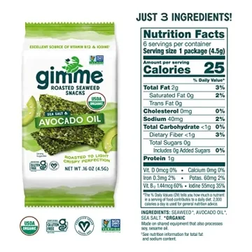 Gimme Organic Roasted Seaweed - Healthy Snack for Everyone