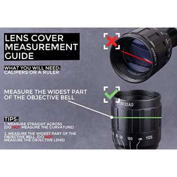 Monstrum Rubberized Flip-Up Rifle Scope Lens Covers (Objective Bell | 37-42 mm/1.5-1.7 inch Diameter)