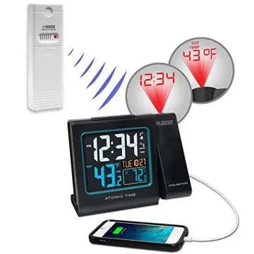 La Crosse Projection Alarm Clock With Temperature & USB Port