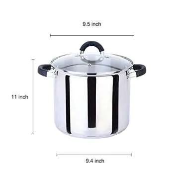 MAXCOOK 7.5 Quart Stainless Steel Stock Pot – Ideal for Soups, Stews & More