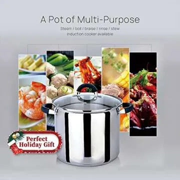 MAXCOOK 7.5 Quart Stainless Steel Stock Pot with Lid