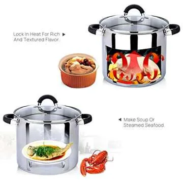 MAXCOOK 7.5 Quart Stainless Steel Stock Pot with Lid