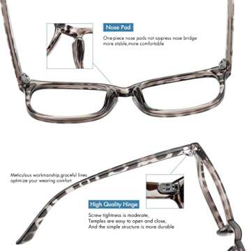 MEETSUN 3-Pack Blue Light Blocking Glasses, Anti Eye Strain Headache (Sleep Better), Computer Glasses UV400 Lens (Black + Brown Gradient + Leopard)