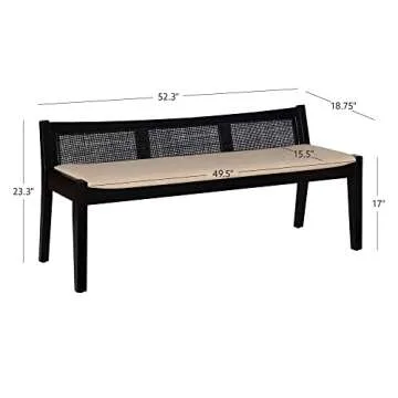 Elegant Powell Kasi Cane Bench for Every Decor Style