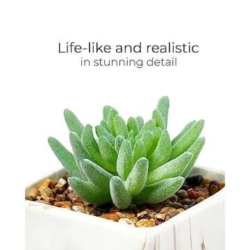 Nordik Square Marble Pots with Gold Vein Accents - Set of 3 - Modern Office and Home Decor - Lifelike Faux Plants - Artificial Desk Plants for Office and Bathroom - Mini Indoor Cactus