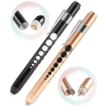 MEUUT 3 Pack Medical Scissors and penlights for Nurses with Four Batteries-One 8" Patented Trauma Scissor Bandage Scissor Two LED Pen lights for Nurse Doctor EMT First Aid