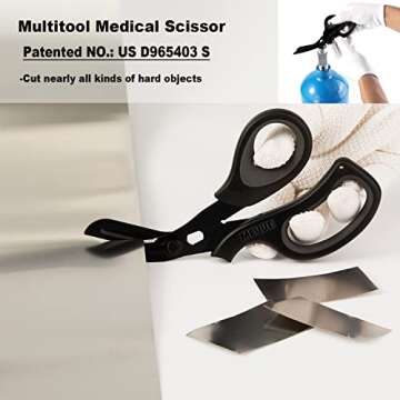 MEUUT 3 Pack Medical Scissors and penlights for Nurses with Four Batteries-One 8" Patented Trauma Scissor Bandage Scissor Two LED Pen lights for Nurse Doctor EMT First Aid