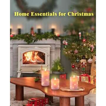 Upinmz Flickering Flameless Candles with Embedded String Lights, Battery Operated Candles with Remote Control and Timer,LED Candles for Home Decoration,Real Wax, 3 Pack Pink