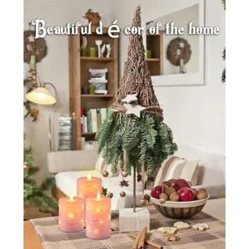 Flickering Flameless Candles with String Lights 3-Pack