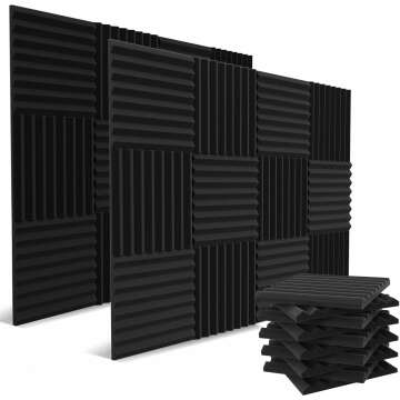 52 Pack Acoustic Foam Panels - Soundproof Wedges