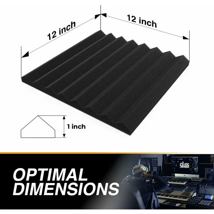52 Pack Acoustic Foam Panels - Soundproof Wedges