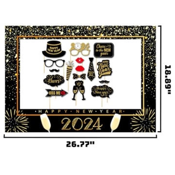 JeVenis 2024 Happy New Year Party Props for Fun Celebrations