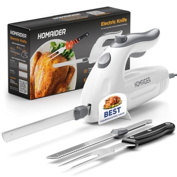 HOMAIDER Electric Knife for Carving Meat, Bread & More