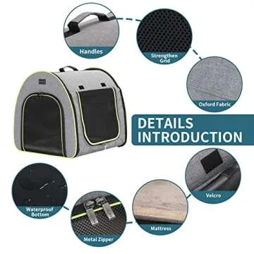 PETSFIT Foldable Dog Crate, Dog Travel Crate - 30 Inch Lightweight, Roomy, Easy to Set Up, Portable Pop Up Dog Carrier with Thick Mat, Sturdy Portable Dog Crate, Gray