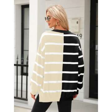 Stylish Fisoew Striped Pullover Sweater for Women