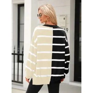 Stylish Fisoew Striped Pullover Sweater for Women