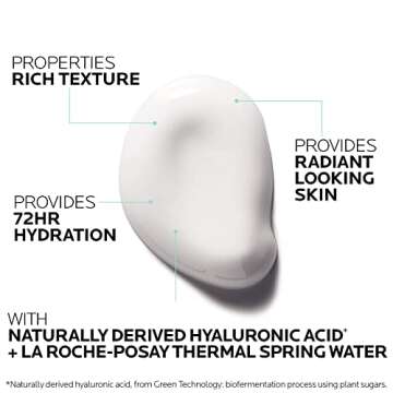 La Roche-Posay HydraphaseHA Rich, Hyaluronic Acid Face Moisturizer for Dry Skin with 72HR Hydration, Oil Free & Non-Comedogenic, 50 ML , 1.69 fl. oz.