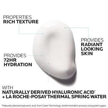 La Roche-Posay HydraphaseHA Rich, Hyaluronic Acid Face Moisturizer for Dry Skin with 72HR Hydration, Oil Free & Non-Comedogenic, 50 ML , 1.69 fl. oz.