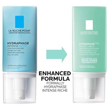 La Roche-Posay HydraphaseHA Rich, Hyaluronic Acid Face Moisturizer for Dry Skin with 72HR Hydration, Oil Free & Non-Comedogenic, 50 ML , 1.69 fl. oz.
