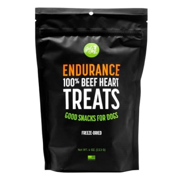 Get Joy Freeze Dried Superfood 100% Beef Heart Dog Treats, 4 Ounce Bag, Single Ingredient Organ Meat...