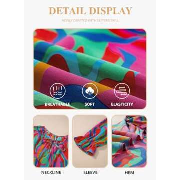 Eytino Plus Size Tops for Women Boho Floral Print V Neck Long Sleeve Drawstring Chiffon Blouses Shirts,3X Multicolor 1022