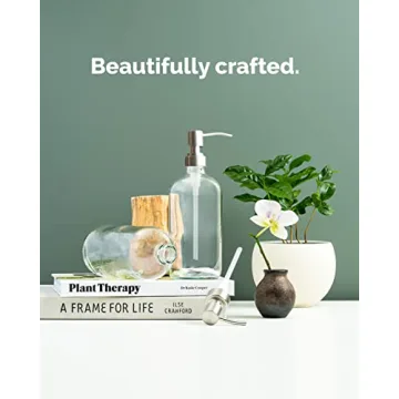 Vine Creations Elegant Clear Glass Soap Dispenser Set 16 oz