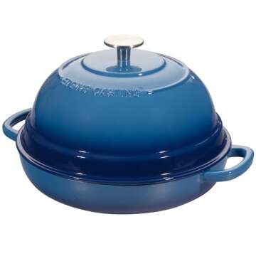 EDGING CASTING Enameled Cast Iron Dutch Oven Pot with Lid, 6 Quart - Perfect for Sourdough Baking