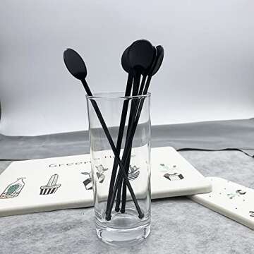 100Pcs Cocktail Swizzle Sticks - Modern Disc Top Drink Stirrers