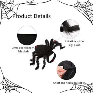 Spider Dog Cat Costume Funny Halloween Tarantula for Pets - Small Size