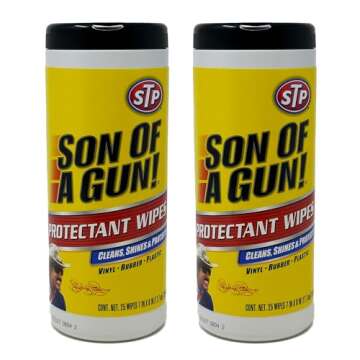 STP Son of a Gun Protectant Wipes, 25ct - All-in-One Car Cleaner and Ultimate Car Interior Care Prod...