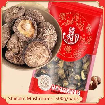 Dried Shiitake Mushrooms 16 Oz (500g) Rehydrate Quickly,Soft Texture, Black Mushrooms 1 LB, Shiitake Mushroom, Fresh Dried Shiitake Mushroom, Fresh Tasting Mushroom Snack (Holiday Gifts)