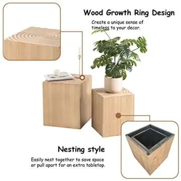 Stylish COZAYH Tree Stump End Tables – Perfect Storage