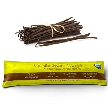 5 Organic Madagascar Vanilla Beans - Grade B Pods for Baking & Brewing