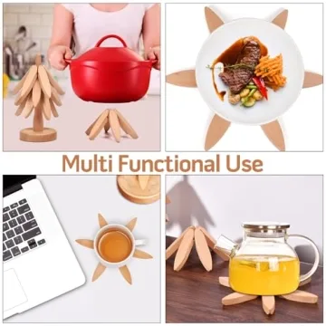 Charming Tree Shape Wooden Trivet Set for Hot Dishes
