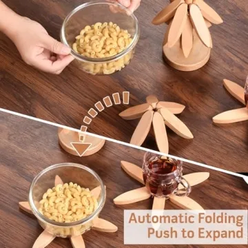 Charming Tree Shape Wooden Trivet Set for Hot Dishes