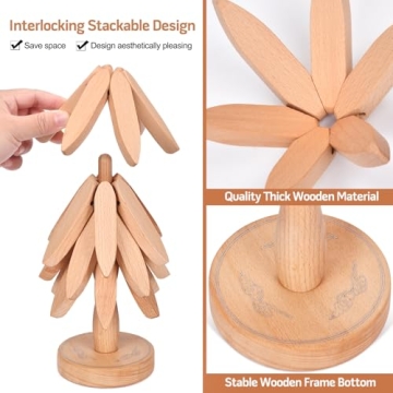Charming Tree Shape Wooden Trivet Set for Hot Dishes
